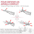 Sapin de Noël Artificiel 180 cm lumineux LED 793 Branches enneigées grand réalisme support en acier pliable Vert-6