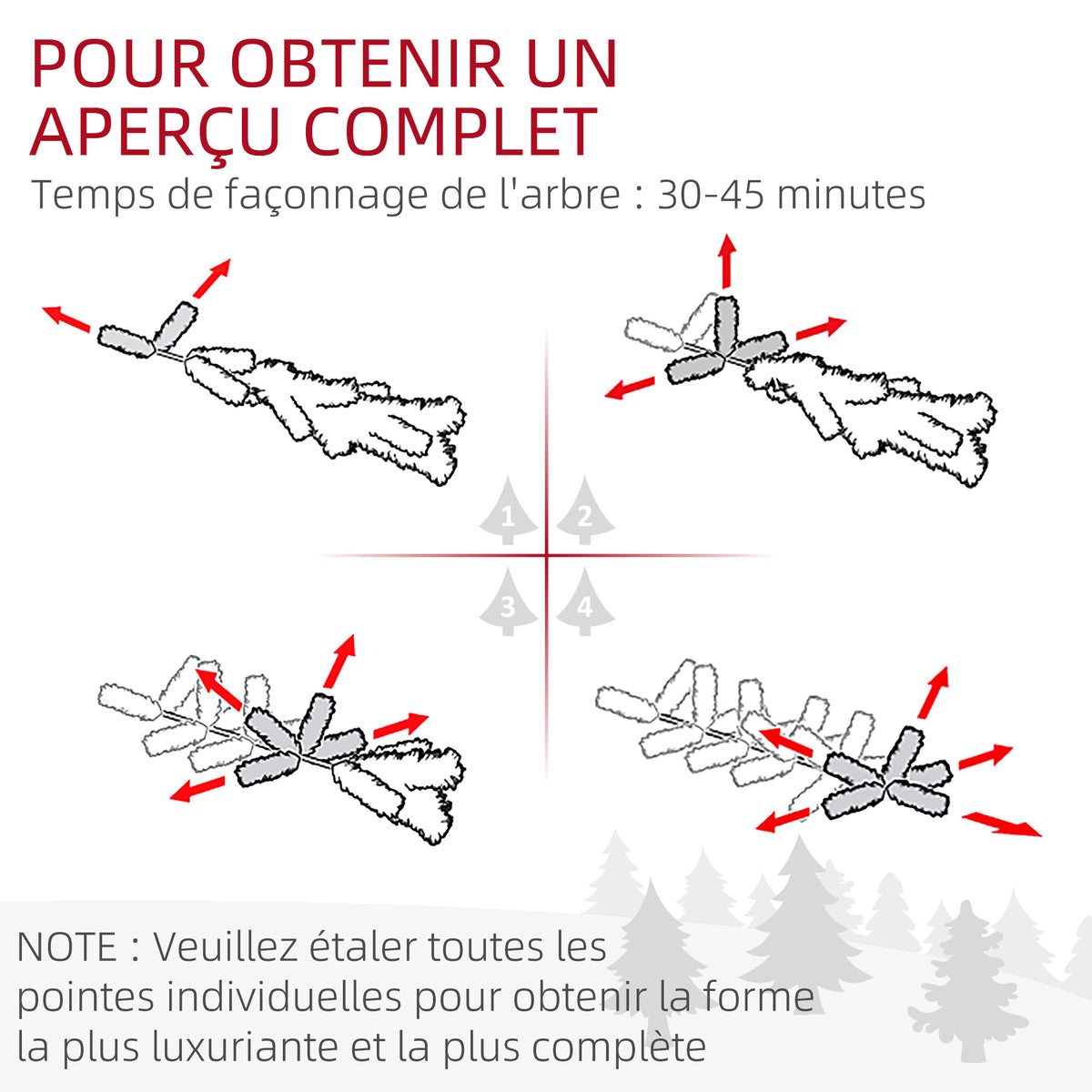 Sapin de Noël Artificiel 180 cm lumineux LED 793 Branches enneigées grand réalisme support en acier pliable Vert-6