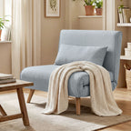 Fauteuil chauffeuse convertible 3 en 1 lit fauteuil lit 1 place dossier 5 positions en tissu avec coussin, gris-9