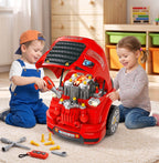 Camion mécano 2 1 - Jouet Bricolage Enfant - Établi - Jeu imitation mécanicien - Nombreux PP ABS Rouge-1