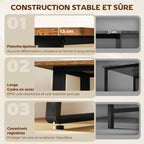 Bureau d'Ordinateur 120 cm, Bureau Simple, Pieds Réglables, pour Petit Espace, Travail à Domicile, Étude, Brun Rustique-4