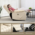 Fauteuil relax inclinable électrique releveur avec repose-pied et télécommande 86 x 92 x 102 cm Beige-6
