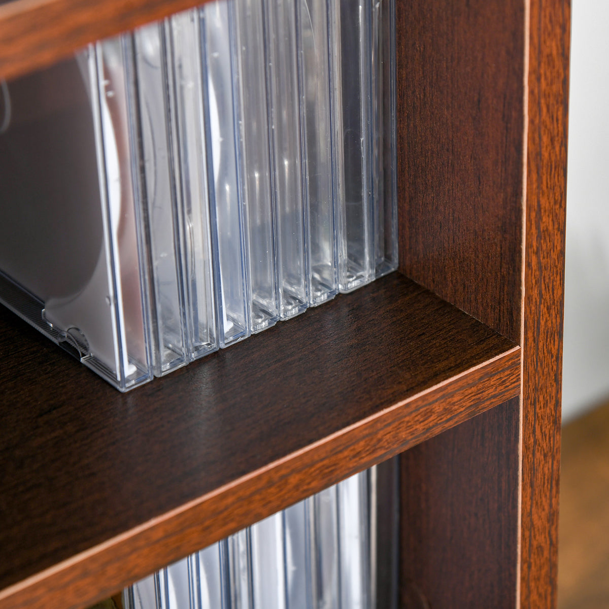Rangements pour CD et DVD, étagère colonne de rangement, meuble de rangement avec 12 compartiments, capacité max. 204 CD, 21 x 20 x 175 cm, marron-9