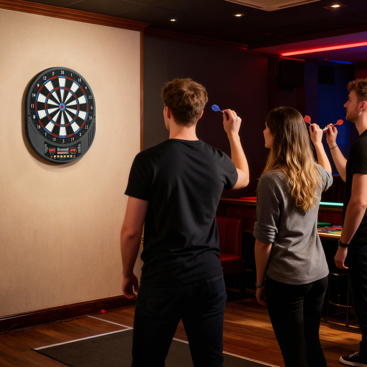 Jeu de fléchettes électronique avec embouts souples, doubles écrans LED, 33 jeux, 202 variations, jusqu'à 8 joueurs-1