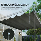 Toile de toit pour pergola tonnelle rétractable de 4 x 3 m - toile uniquement 350 x 260 cm gris clair-5