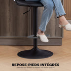 Lot de 2 tabourets de bar, chaises de bar réglable en hauteur avec assise pivotant en PU 44 x 45 x 85-106 cm noir-7