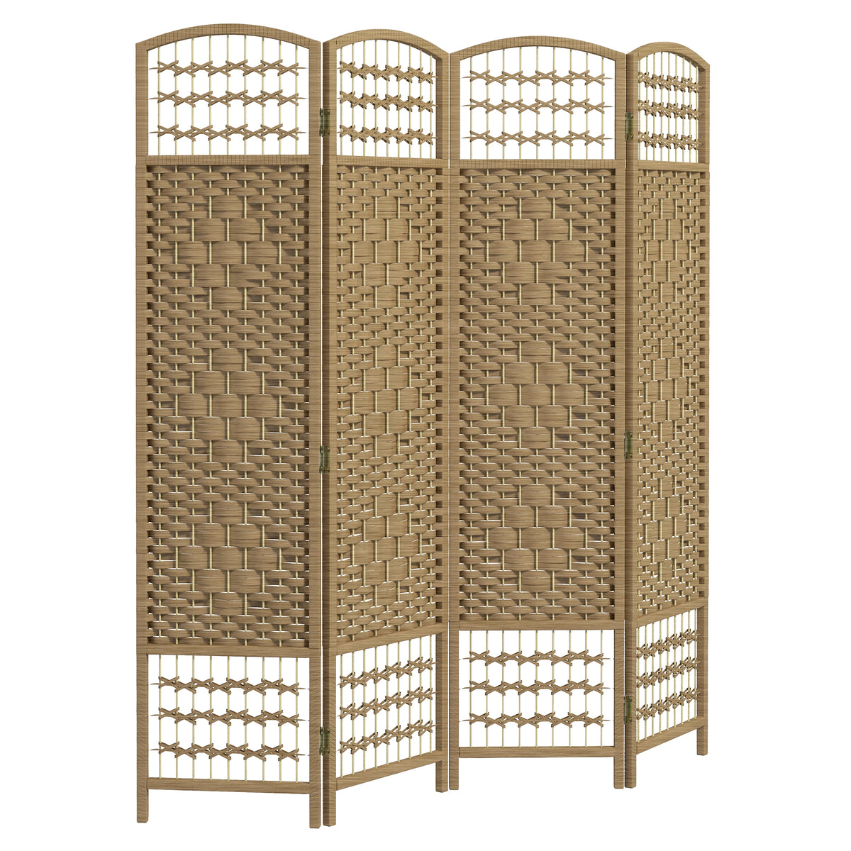 Paravent intérieur en bois séparateur de pièce cloison pliable 4 panneaux 160 x 170 cm bois naturel-0