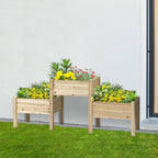 Jardinière sur Pieds carré Potager 2 étages dim. 184L x 45l x 80H cm Inserts d'irrigation Bois Sapin pré-huilé-9