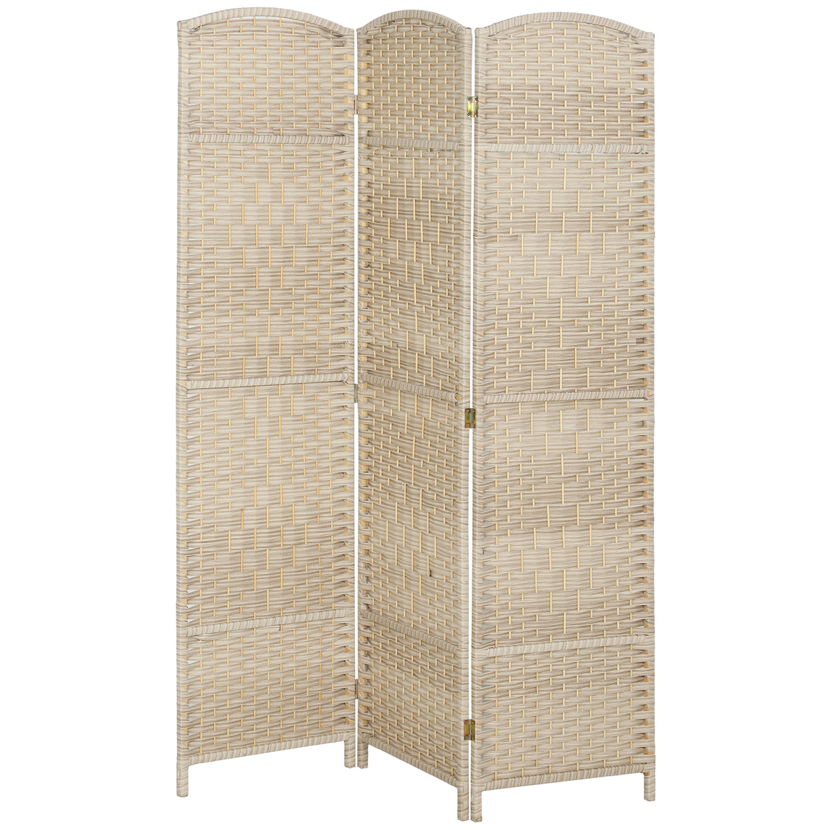 Paravent intérieur en bois 3 panneaux séparateur de pièce pliable pour salon chambre 135 x 180 cm chêne-0