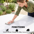 Table ronde de jardin pliante Ø122 cm peut accueillir 6 personnes pour évènement, structure métal, plateau HDPE-4