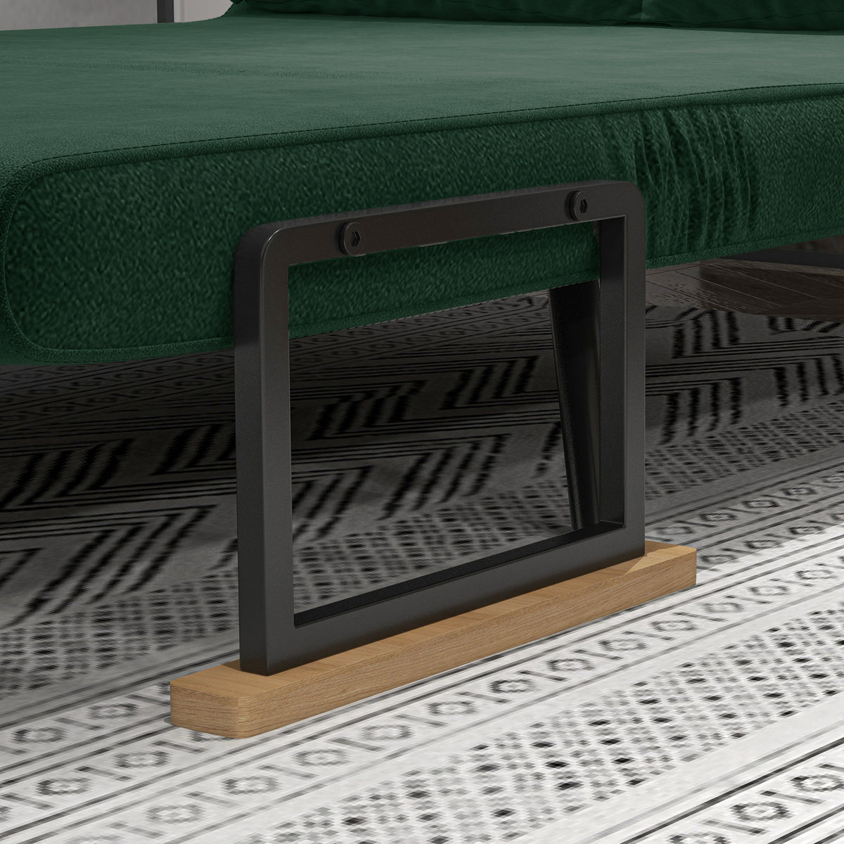 Canapé convertible 2 places 4 en 1, canapé-lit avec dossier réglable sur 5 niveaux, 2 coussins, 102 x 73 x 81 cm, vert-6