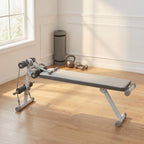 Banc de Musculation Multifonction, Banc Plat Réglable avec Siège à 3 Niveaux, 141 x 52 x 54-71 cm, Bleu et Blanc-1