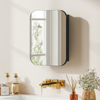 Armoire Murale Salle de Bain avec Miroir, 40 x 10 x 51 cm, avec Porte Miroir à Fermeture Douce et Étagères Réglables, Noir-9