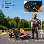 Kart Électrique pour Enfants 12 V, Go Kart, 2 Moteurs, Siège Réglable, Batterie au Lithium, Démarrage Progressif, Orange-2