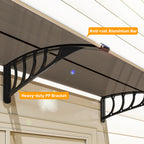 Auvent de porte toit marquise en polycarbonate auvent de porte d'entrée bord en aluminium contre la pluie et UV-8