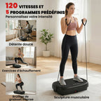 Plateforme Vibrante Fitness Appareil de Musculation 200W Plaque Vibrante 120 Vitesse 5 Programmes Perte de Poids Noir-4