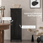 Armoire de Rangement sur Pieds buffet cuisine avec 2 étagères réglables 120H cm noir-5