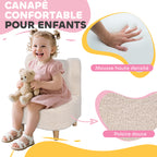 Fauteuil enfants canapé pour enfants avec dossier en forme ours, tissu en polaire teddy, 47 x 43 x 53 cm, beige-3