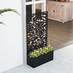 Jardinière avec treillis bac à fleurs rectangulaire grande taille panneau d'intimité métal 61 x 23 x 113 cm noir-8