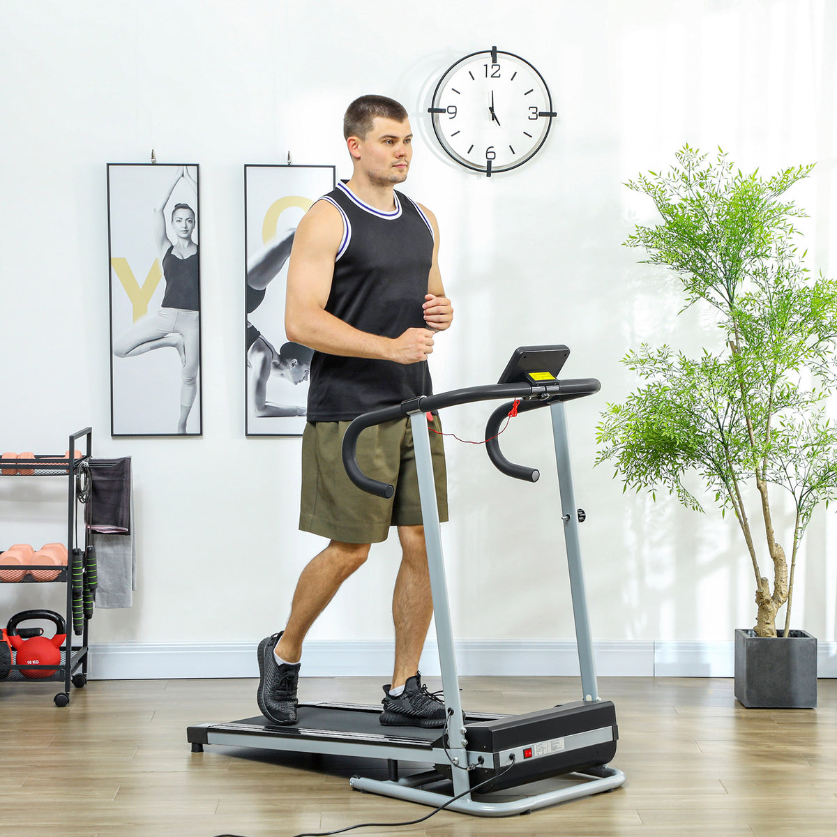 Tapis de course Fitness électrique pliable - .fr x FFHandball - 1 à 10 Km/h écran multifonctions - puissance 500 W-1