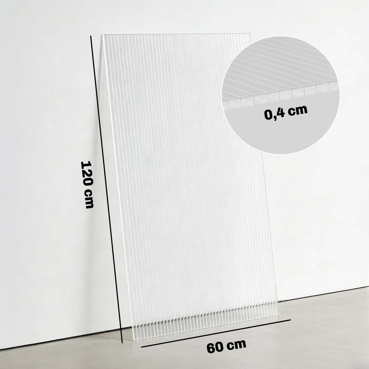 10 Plaques Alvéolaires en Polycarbonate 4 mm, UV Resistant, Panneau Alvéolaire Double de Serre, 120x60 cm, Transparent-2