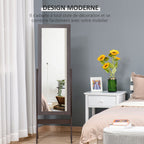 Miroir en Pied Grand Miroir de Sol Inclinaison réglable pour Dressing Chambre dim. 47L x 46l x 148H cm en café-4