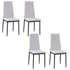 Lot de 4 chaises de salle à manger chaises de cuisine avec dossier haut pieds en métal et tissu en lin 41x50x97cm blanc-0