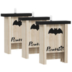 Ensemble de trois boîtes à chauve-souris nichoir chauve-souris avec un crochet18 x 6 x 22,5 cm bois naturel-0