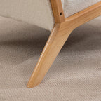 Fauteuil lounge - 3 coussins inclus - assise profonde - accoudoirs - structure bois hévéa - tissu bouclette crème-8