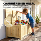 Coffre de rangement jardin en bois 172L avec vérins, pour l'extérieur - 120L x 55l x 45H cm-4