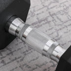 Haltère hexagonal 12,5 kg en fonte caoutchouté pour maison bureau gym à domicile, noir-8