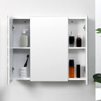 Armoire murale de salle de bain avec 3 portes miroir et étagères réglables en MDF Blanc dim. 70L x 15l x 60H cm-6