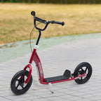 Trottinette enfant patinette pneus 30 cm Hauteur Guidon réglable poignée Frein et béquille Acier pour enfants à partir de 5 ans Rouge-9