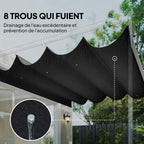 Toile de Toit pour pergola Bâche pour Pergola rétractable de 4 x 3 m, Toile Uniquement 392 x 350 cm, Gris foncé-5
