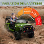 Buggy 4x4 voiture électrique enfant UTV avec télécommande 2.4Ghz 2 moteurs 12 V vert-5