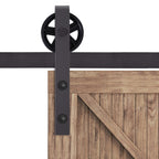 Kit de rail pour porte coulissante quincaillerie grange à porte coulissante en acier au carbone café-5