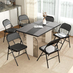 Lot de 6 chaises pliantes chaises de salle à manger portables cadre en acier 45 x 46 x 78 cm noir-9