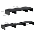 Rehausseur écran PC extensible, longueur réglable de 80-117 cm, pour ordinateur portable, ordinateur, PC, noir-2