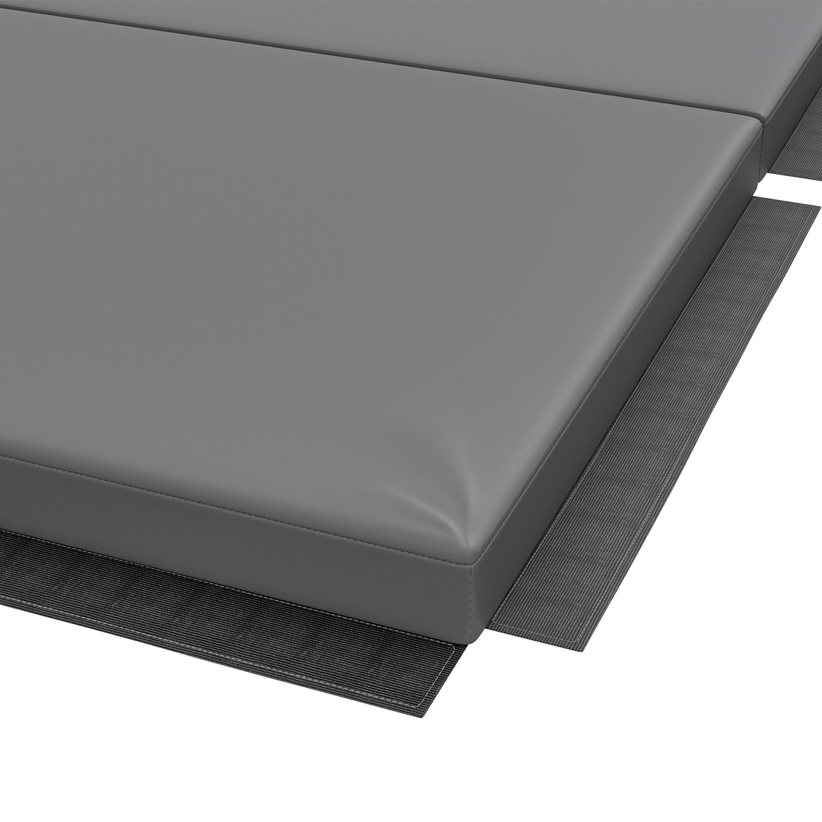 Tapis de gymnastique yoga pilates fitness pliable en 4 avec poignées revêtement synthétique 180 x 80 x 5 cm gris-9