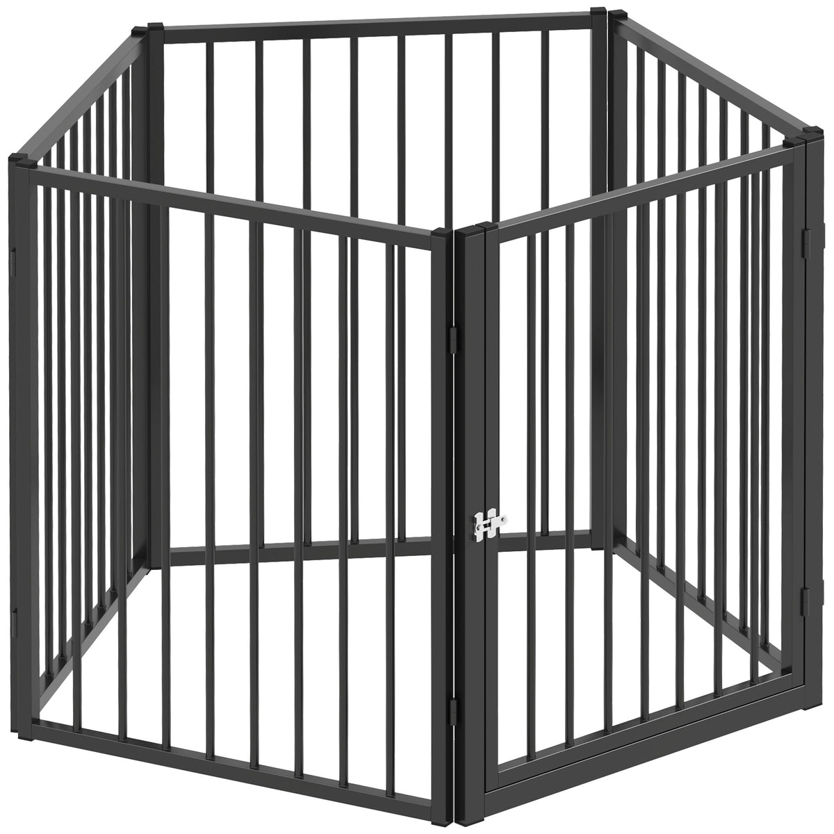 Parc pour chien, parc pour animaux, 5 panneaux, clôture portable pliable, sécurisé, noir-0
