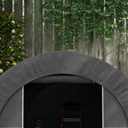 Abri de jardin tente de rangement extérieur abri de vélo garage pour vélo bâche en PE métal 2,4 x 1,8 x 1,9 m gris foncé-7