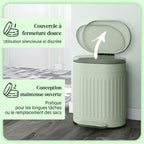 Poubelle de cuisine poubelle à pédale 20L couvercle à fermeture douce seau intérieur amovible 36,5 x 31,2 x 45 cm vert-4