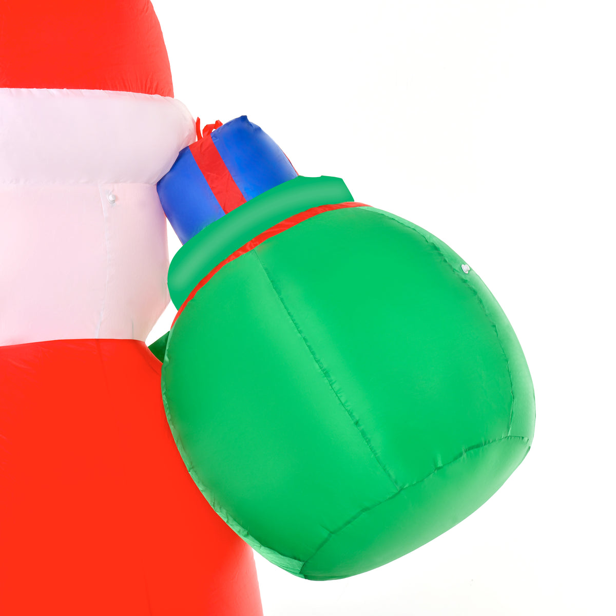 Père Noël Gonflable LED 2,4H m avec hotte Polyester imperméable Rouge-8