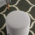 Pouf ottoman tabouret pouf repose-pied en velours pieds en acier pour salon chambre Ø 35 x 38 cm gris clair-8