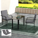 Lot de 2 coussins d'extérieur pour fauteuil chaise à dossier avec attaches rembourrage 8 cm, 112L x 51l cm, gris foncé-9
