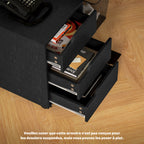 Caisson bureau mobile, meuble rangement bureau sur roulettes, 3 tiroirs, 40x50x57,5cm, noir-6