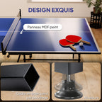 Table de tennis de table ping-pong pliable compacte 4 roulettes pour intérieur 274L x 152,5l x 75,5H cm-5