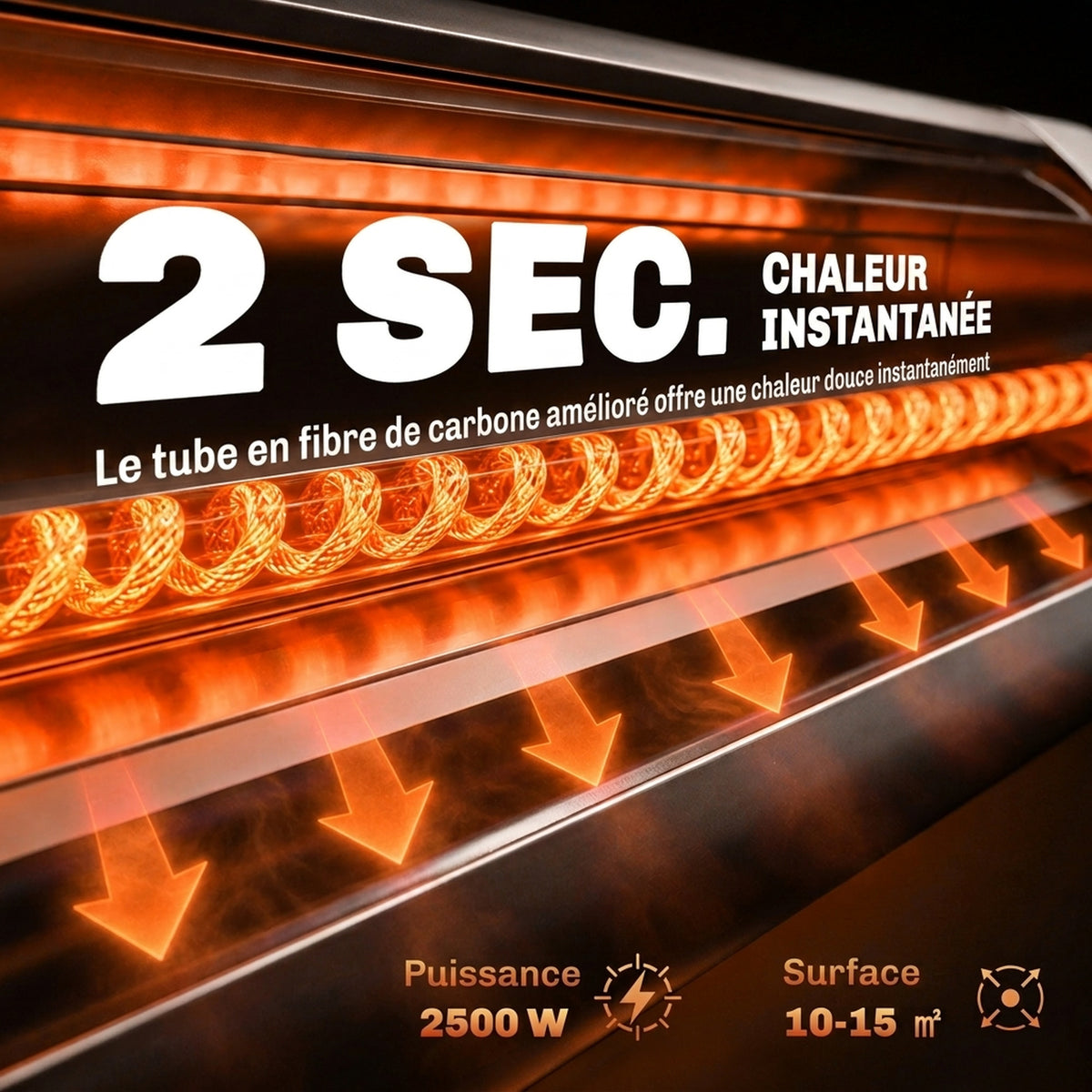 Radiateur Infrarouge sur Pied 2500 W IP65, Télécommande, Minuterie, 3 Niveaux, Hauteur Réglable, 87x81x180cm, Noir-3