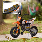 Moto électrique pour enfant moto cross pour enfants de 3 à 6 ans 2 moteurs 12V vitesse 5 km/h 109,5x60x72,5cm orange-2