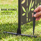 Panneau Brise Vue décoratif Extérieur Claustra Décoratif Jardin 3 Panneaux à motif Bambou métal 92x40x192cm Noir-5